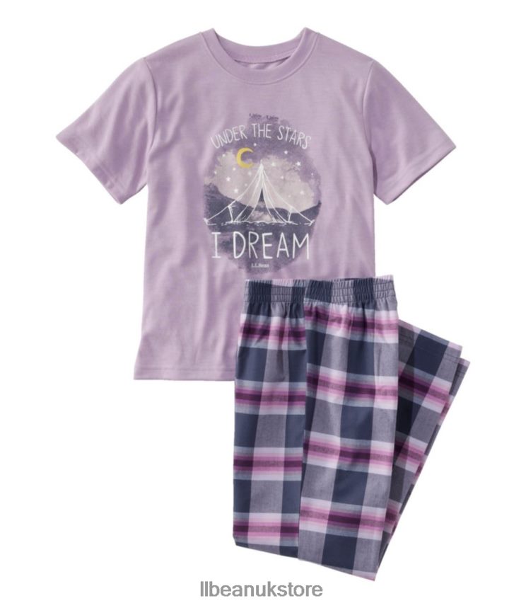 Clothing L.L.Bean All-Season Pajamas Lavender Ice Dream Kids 0VRR664679
