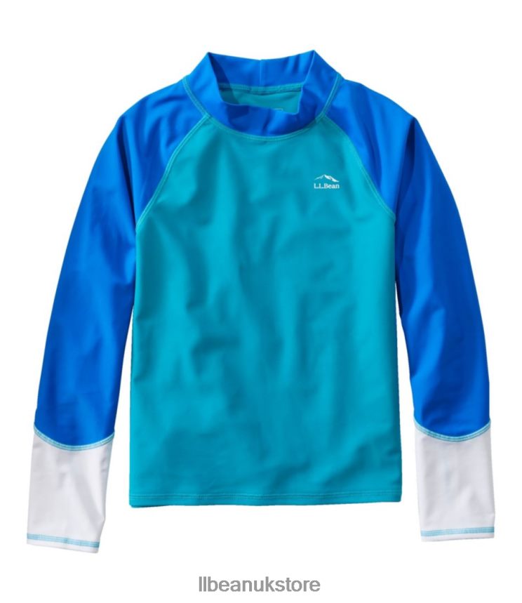 Clothing L.L.Bean Sun-and-Surf Swim Shirt Aquamarine Color Block Kids 0VRR66421
