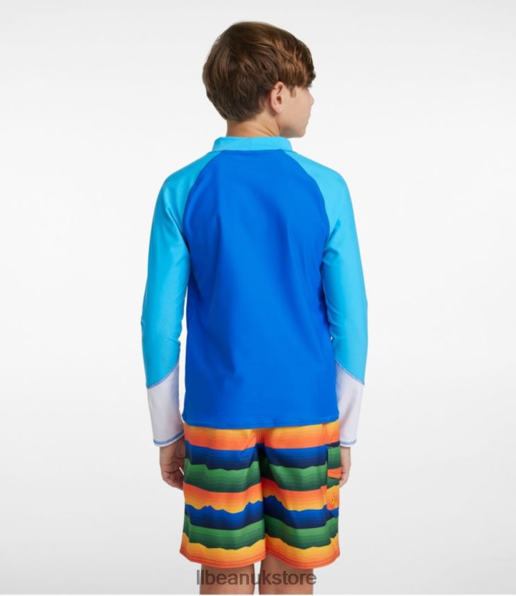 Clothing L.L.Bean Sun-and-Surf Swim Shirt Aquamarine Color Block Kids 0VRR66421