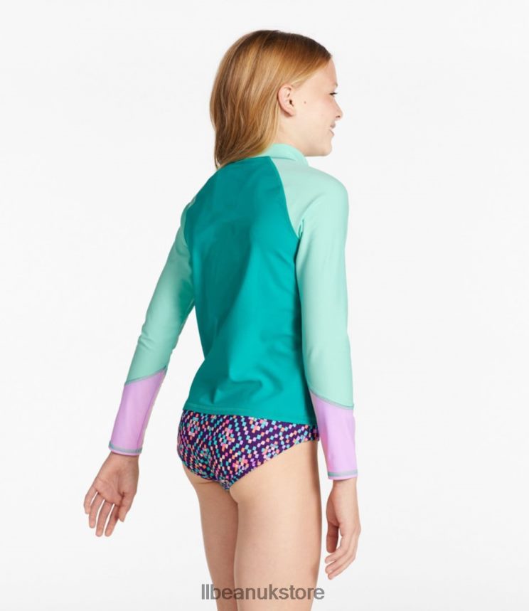 Clothing L.L.Bean Sun-and-Surf Swim Shirt Aquamarine Color Block Kids 0VRR66421