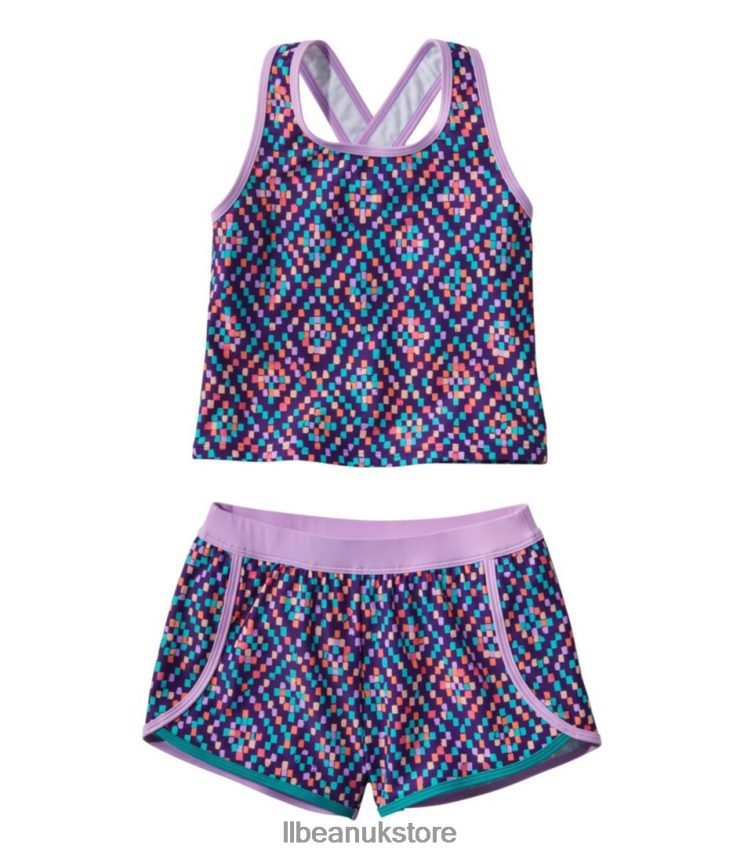 Clothing L.L.Bean Watersports Swimwear Rich Purple Geo Kids 0VRR66369