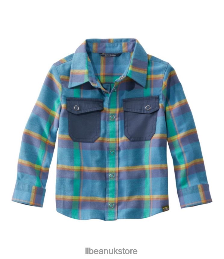 Clothing L.L.Bean BeanFlex All-Season Flannel Shirt Marine Blue Kids 0VRR6698