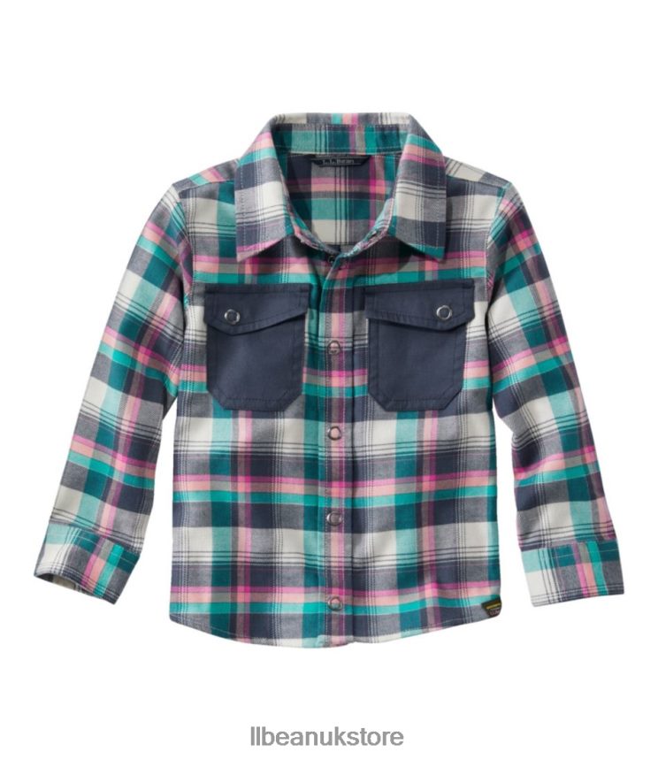 Clothing L.L.Bean BeanFlex All-Season Flannel Shirt Silver Birch Kids 0VRR664655