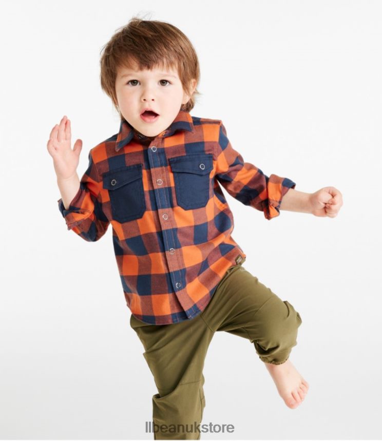 Clothing L.L.Bean BeanFlex All-Season Flannel Shirt Silver Birch Kids 0VRR664655