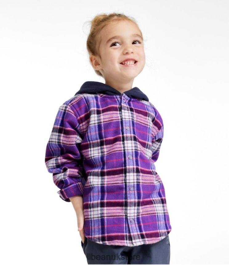 Clothing L.L.Bean Fleece-Lined Flannel Shirt Wild Aster Kids 0VRR66105