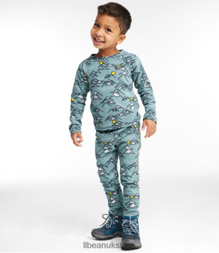 Clothing L.L.Bean Infants'and Fitness Fleece Long-Sleeve Tee/Pants Set Deep Sapphire/Mountain Print Kids 0VRR66102