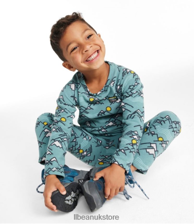 Clothing L.L.Bean Infants'and Fitness Fleece Long-Sleeve Tee/Pants Set Deep Sapphire/Mountain Print Kids 0VRR66102