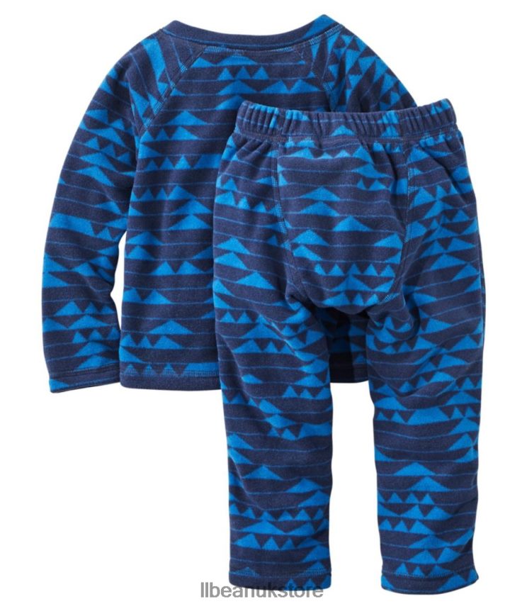 Clothing L.L.Bean Infants'and Fitness Fleece Long-Sleeve Tee/Pants Set Deep Sapphire/Mountain Print Kids 0VRR66102