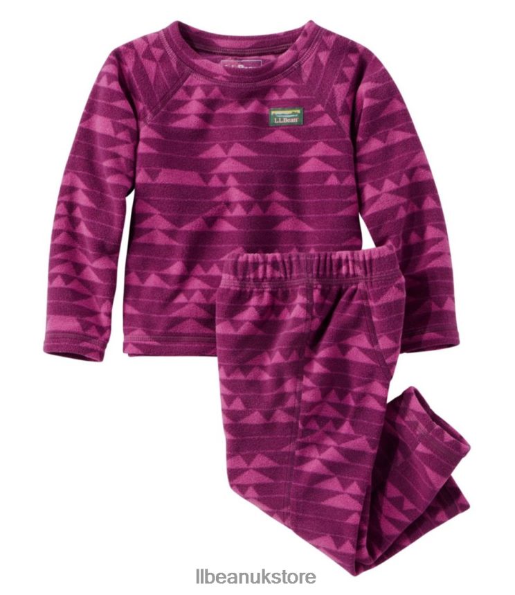 Clothing L.L.Bean Infants'and Fitness Fleece Long-Sleeve Tee/Pants Set Plum Grape/Mountain Print Kids 0VRR663022