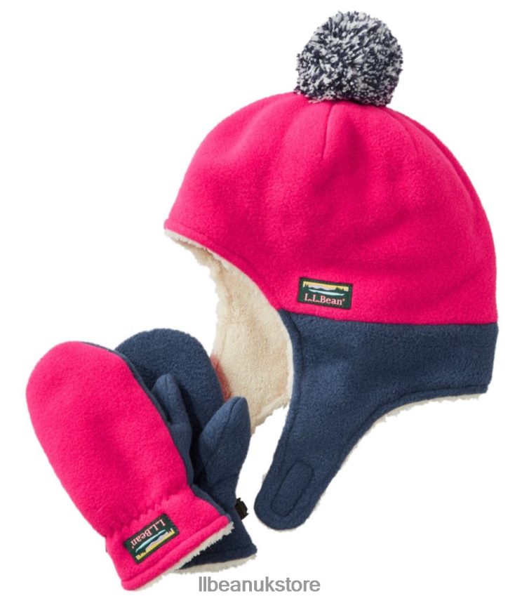 Clothing L.L.Bean Infants' and Mountain Classic Fleece Hat and Mitten Set Hollyberry Kids 0VRR666015