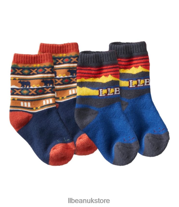 Clothing L.L.Bean Katahdin Socks Ocean Blue/Adobe Kids 0VRR66769