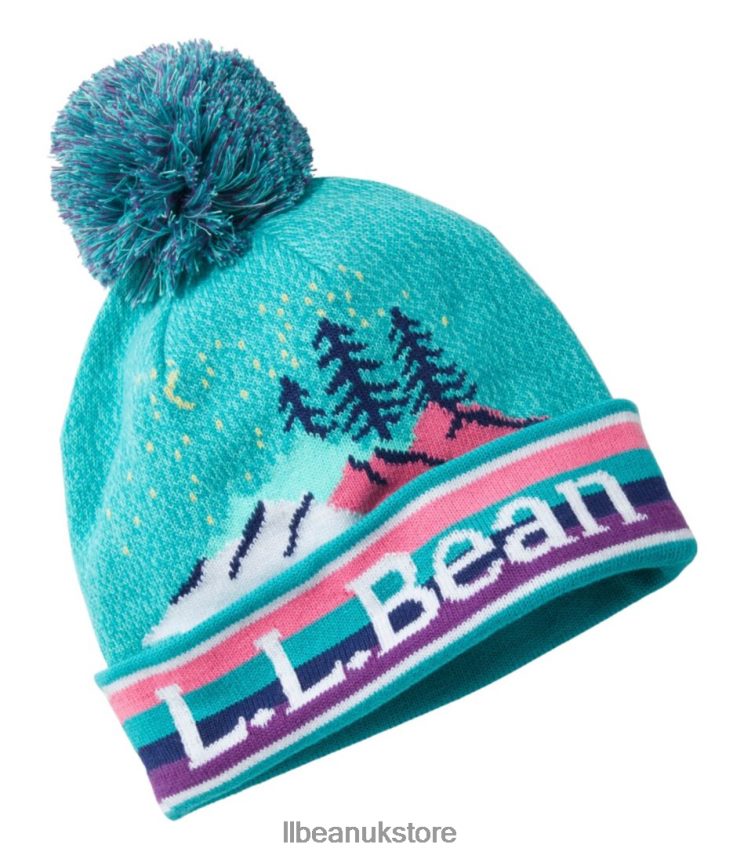Clothing L.L.Bean Pom Hat Bright Teal Kids 0VRR66666