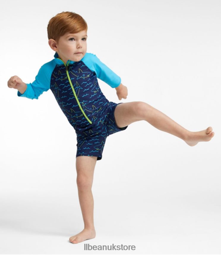 Clothing L.L.Bean Sun-and-Surf Bodysuit Malibu Blue Sea Creatures Kids 0VRR66502