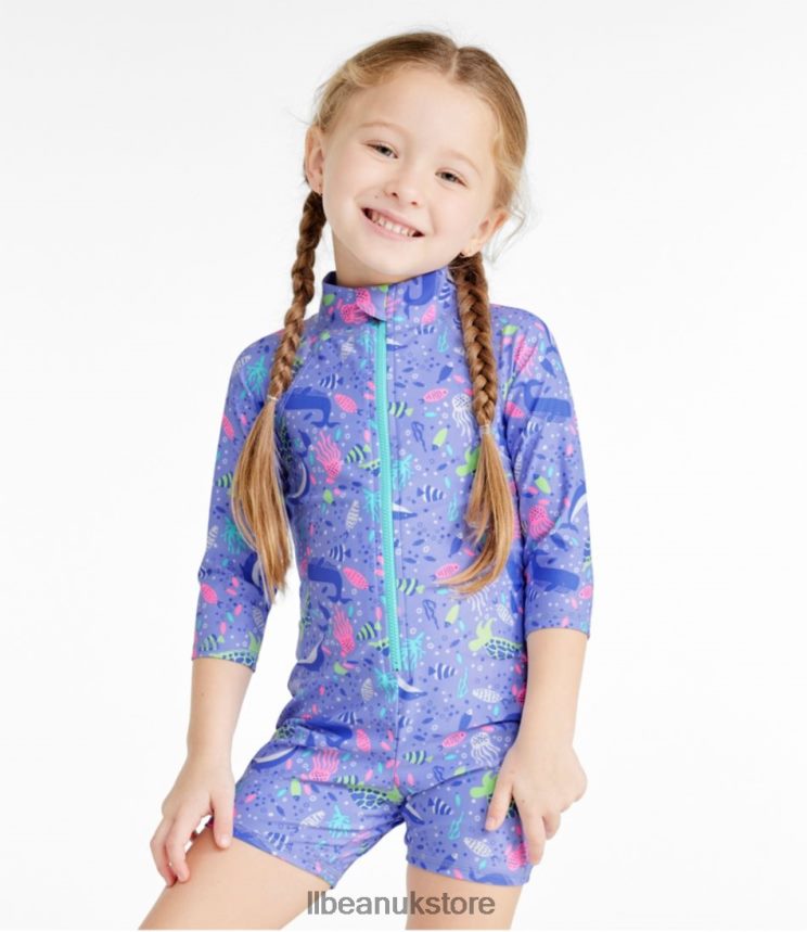 Clothing L.L.Bean Sun-and-Surf Bodysuit Malibu Blue Sea Creatures Kids 0VRR66502