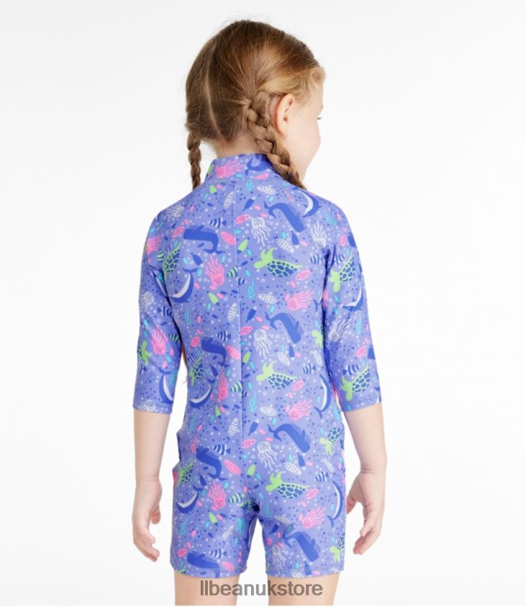 Clothing L.L.Bean Sun-and-Surf Bodysuit Malibu Blue Sea Creatures Kids 0VRR66502