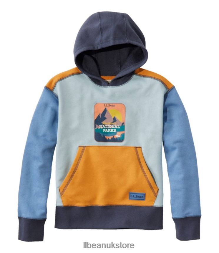 Clothing L.L.Bean Athleisure Hoodie Steel Blue National Parks Sunset Kids 0VRR663441