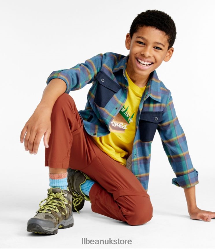 Clothing L.L.Bean BeanFlex All-Season Flannel Shirt Silver Birch Kids 0VRR665723