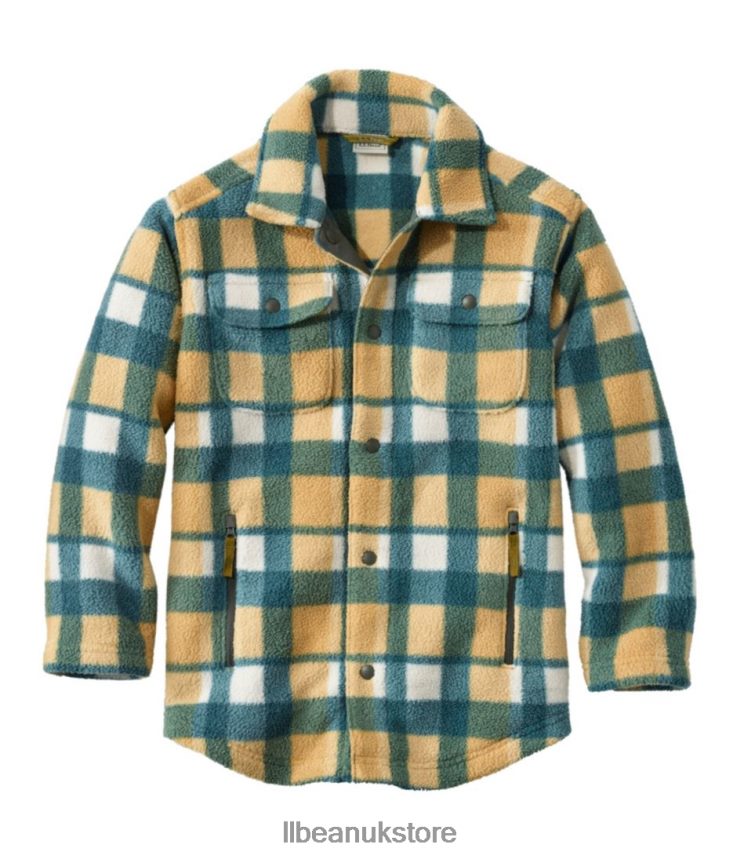 Clothing L.L.Bean Cozy Fleece Shirt Jacket Ochre Kids 0VRR663071