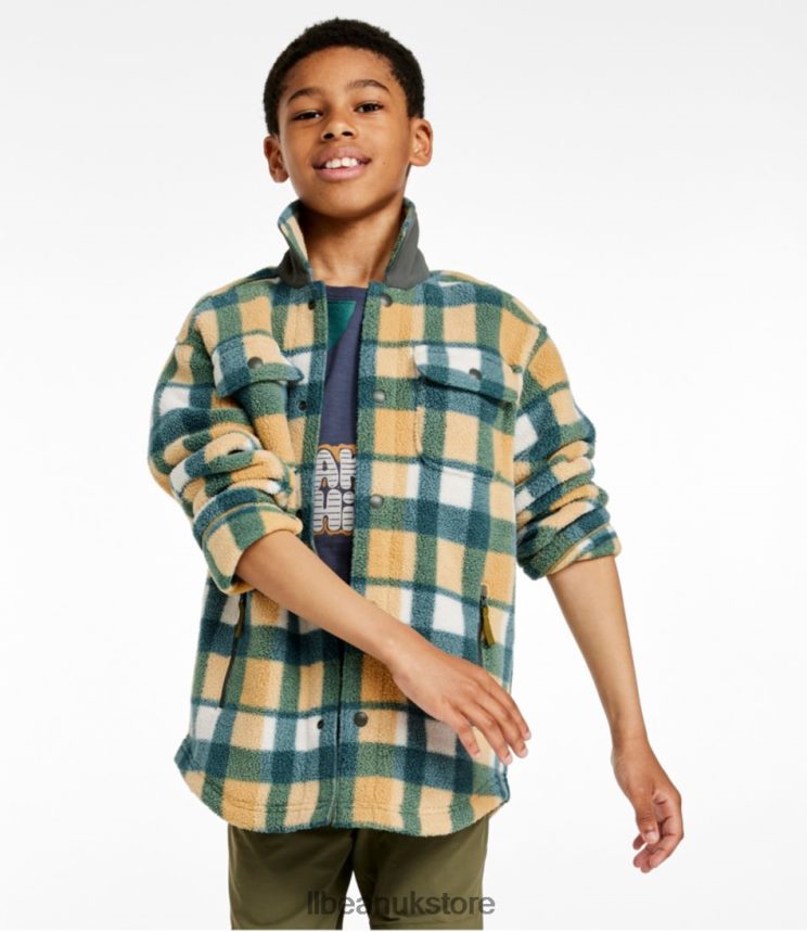 Clothing L.L.Bean Cozy Fleece Shirt Jacket Ochre Kids 0VRR663071