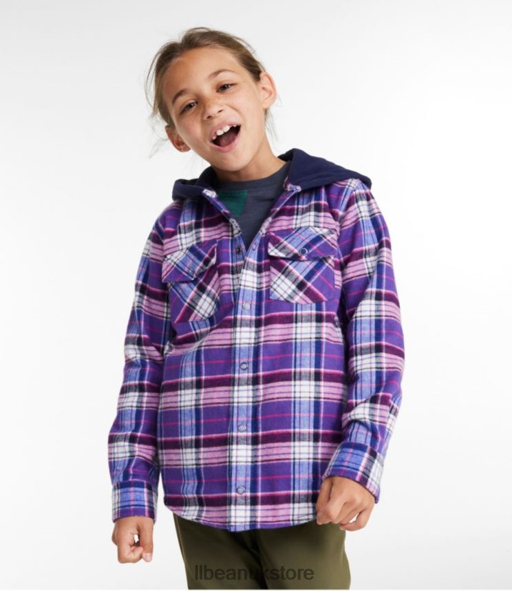 Clothing L.L.Bean Fleece-Lined Flannel Shirt Wild Aster Kids 0VRR666653