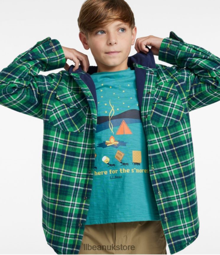 Clothing L.L.Bean Fleece-Lined Flannel Shirt Wild Aster Kids 0VRR666653