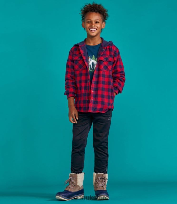 Clothing L.L.Bean Fleece-Lined Flannel Shirt Wild Aster Kids 0VRR666653