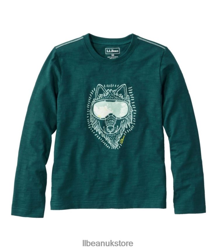 Clothing L.L.Bean Graphic Tee Dark Pine Wolf Kids 0VRR665929
