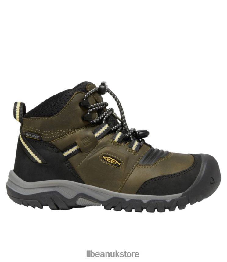 Footwear L.L.Bean Waterproof Keen Ridge Flex Hikers Dark Olive/Dusty Citron Kids 0VRR661201