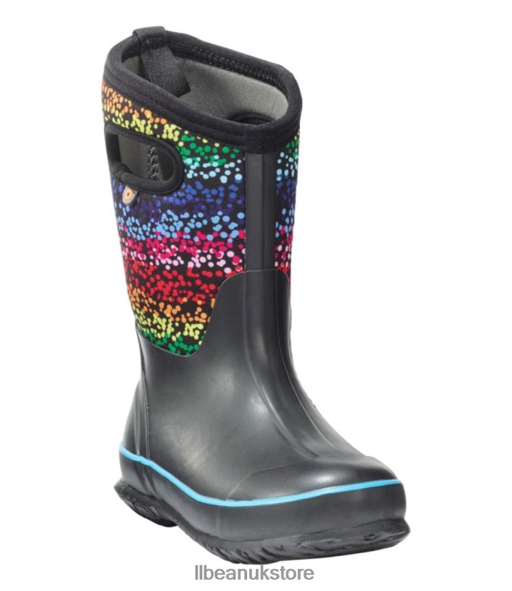 Footwear L.L.Bean Bogs Classic Rainbow Dots Boots Rainbow Dots Black Multi Kids 0VRR661208