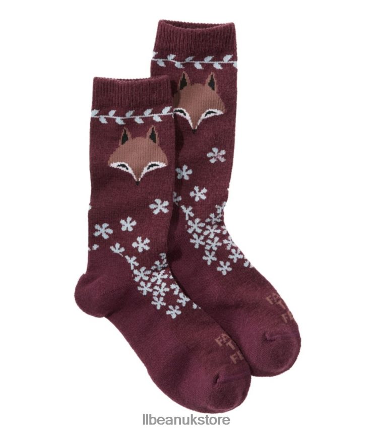 Footwear L.L.Bean Farm to Feet Emeryville Crew Socks Plum Kids 0VRR663810