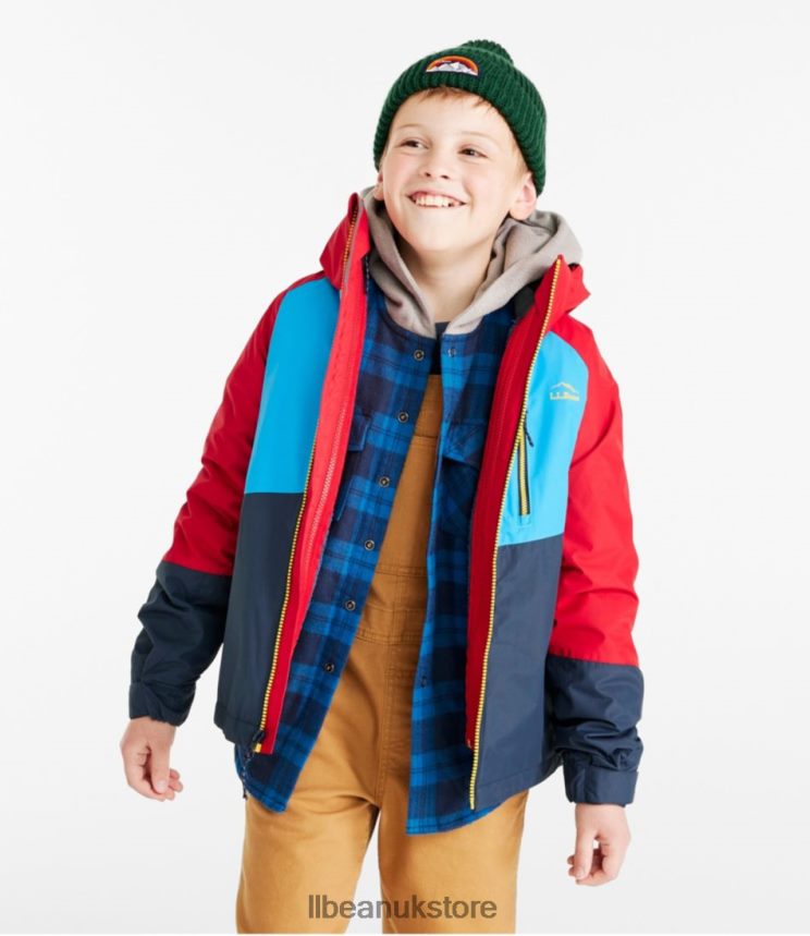 Outerwear L.L.Bean Fleece-Lined 3-in-1 Jacket Dark Red/Bold Aqua Kids 0VRR663647