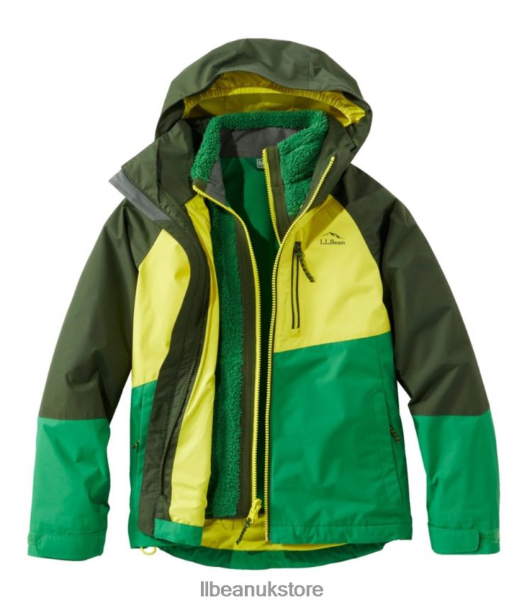 Outerwear L.L.Bean Fleece-Lined 3-in-1 Jacket Forest Shade/Lawn Green Kids 0VRR66882
