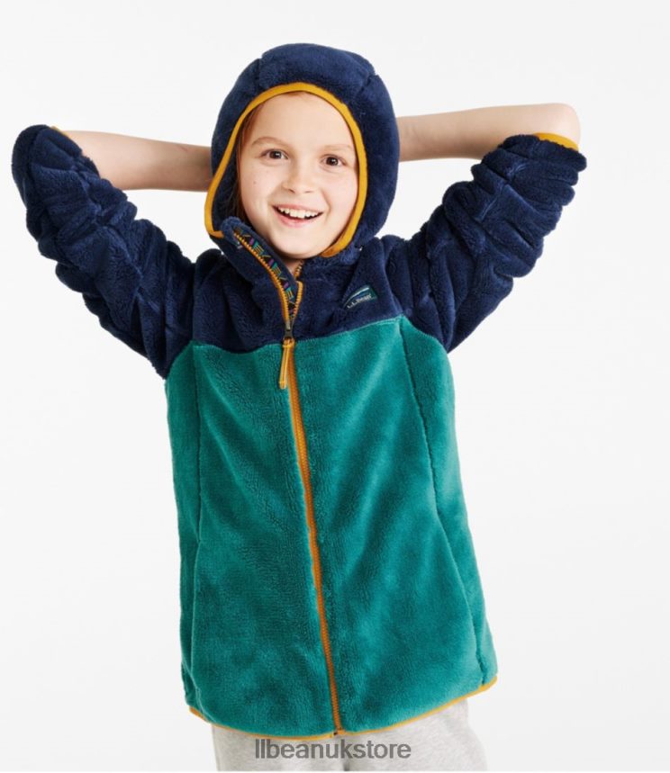 Outerwear L.L.Bean Hi-Pile Fleece Bright Navy/Warm Teal Kids 0VRR66902