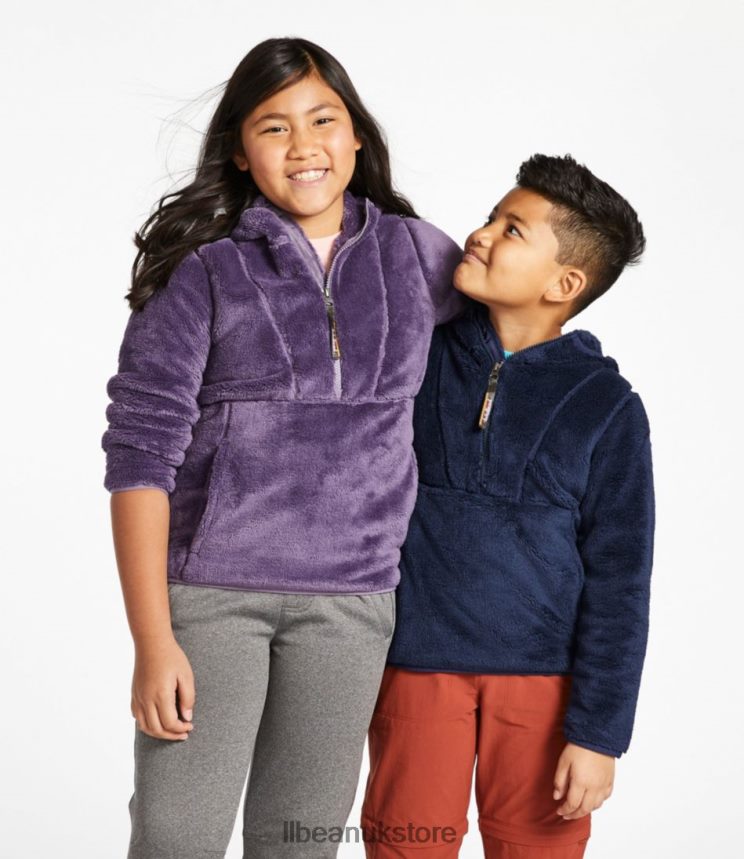 Outerwear L.L.Bean Hi-Pile Fleece Hooded Pullover Bright Navy Kids 0VRR663476
