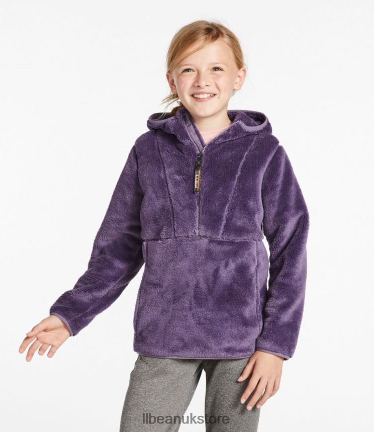 Outerwear L.L.Bean Hi-Pile Fleece Hooded Pullover Wild Aster Kids 0VRR66652