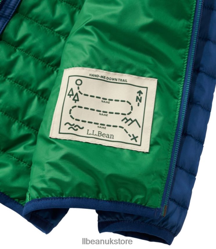 Outerwear L.L.Bean Primaloft Hooded Jacket Collegiate Blue/Lawn Green Kids 0VRR663694