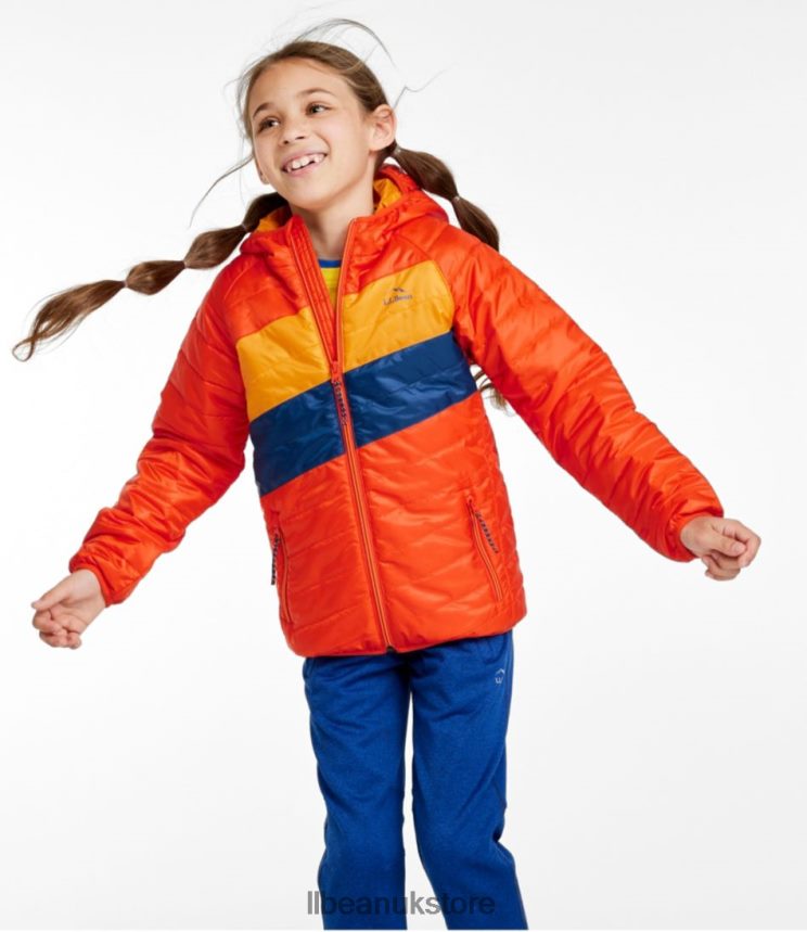 Outerwear L.L.Bean Primaloft Packaway Hooded Jacket Dark Red/Mountain Red Kids 0VRR666058