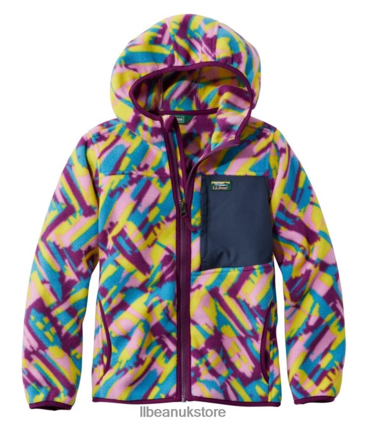 Outerwear L.L.Bean Retro Mountain Classic Fleece Jacket Plum Grape Cross Hatch Print Kids 0VRR663656