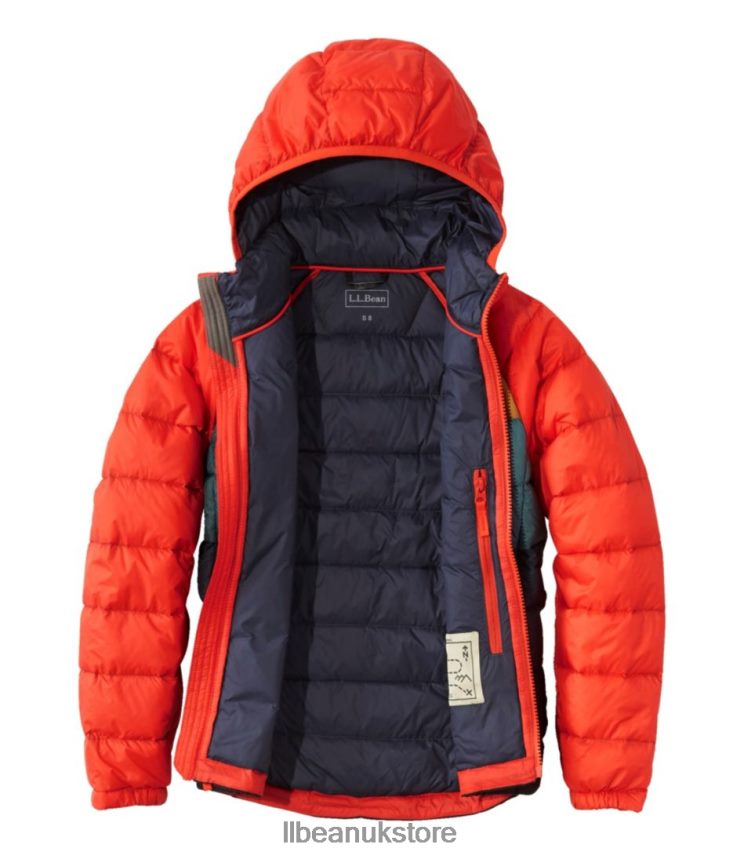 Outerwear L.L.Bean Ultralight 650 Down Jacket Cherry Tomato Colorblock Kids 0VRR66955