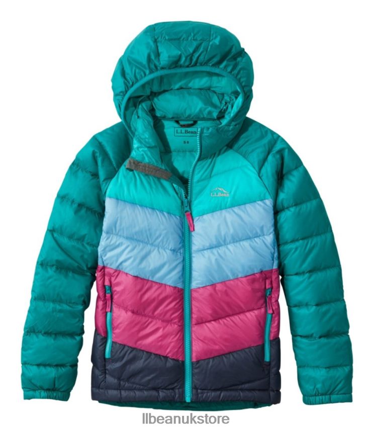 Outerwear L.L.Bean Ultralight 650 Down Jacket Teal Blue Color Block Kids 0VRR663706