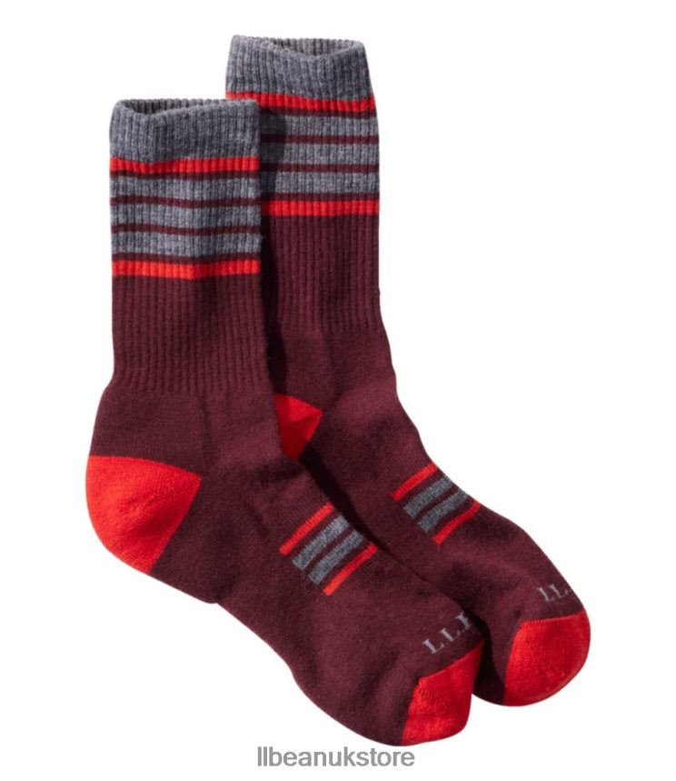Accessories L.L.Bean Katahdin Hiker Socks Deep Rosewood/Orange Red Men 0VRR663033