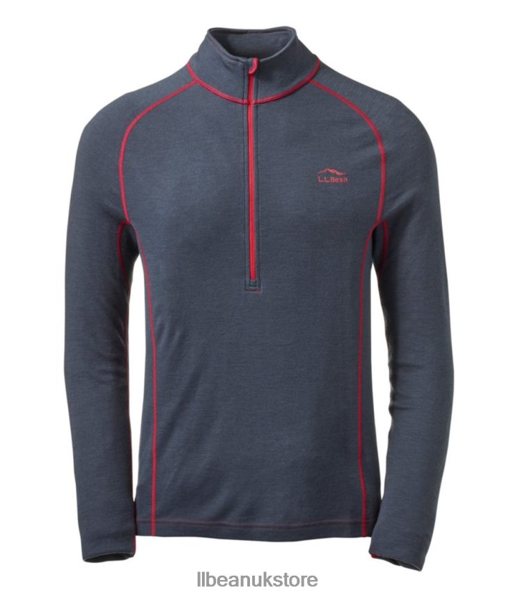 Clothing L.L.Bean Cresta Midweight 250 Quarter-Zip Top Carbon Navy Men 0VRR663417