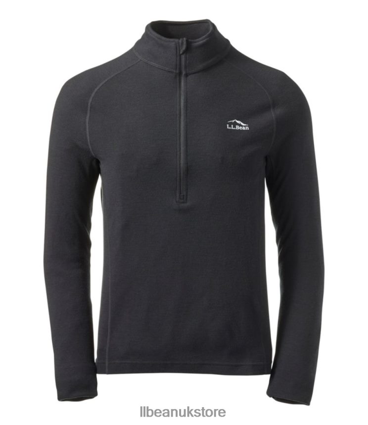Clothing L.L.Bean Cresta Midweight 250 Quarter-Zip Top Dark Black Men 0VRR66551