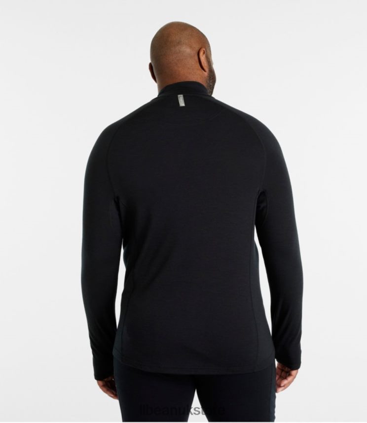 Clothing L.L.Bean Cresta Midweight 250 Quarter-Zip Top Dark Black Men 0VRR66551