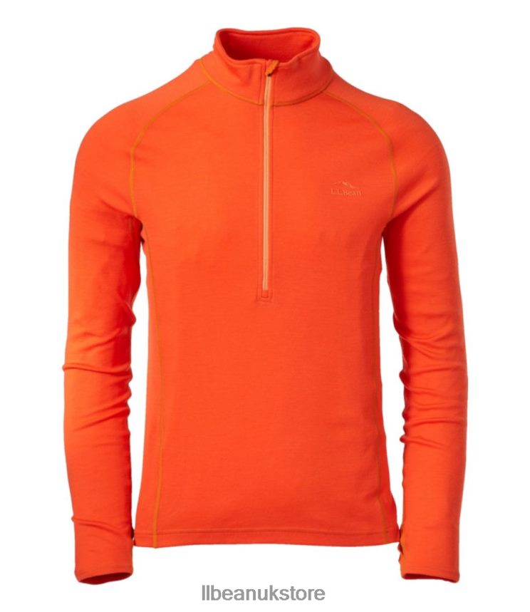 Clothing L.L.Bean Cresta Midweight 250 Quarter-Zip Top Orange Men 0VRR664960