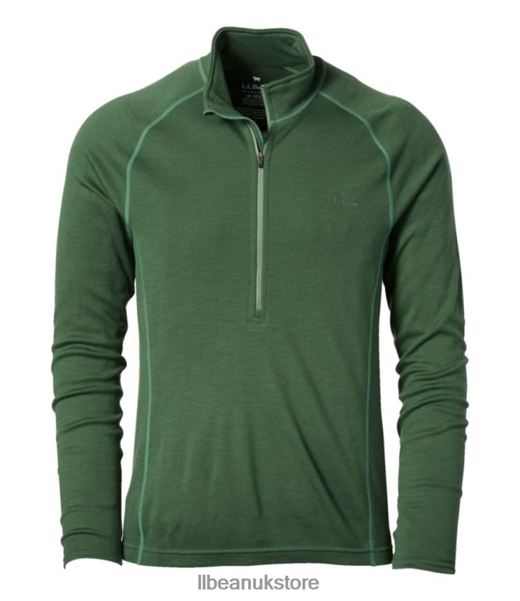 Clothing L.L.Bean Cresta Midweight 250 Quarter-Zip Top Rain Forest Men 0VRR666619