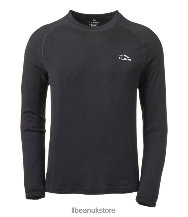 Clothing L.L.Bean Cresta Wool Midweight 250 Crew Top Dark Black Men 0VRR66716
