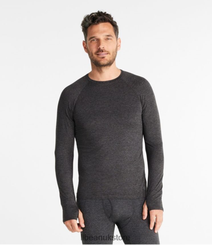 Clothing L.L.Bean Simple Soft Base Layer Dark Black Heather Men 0VRR663571