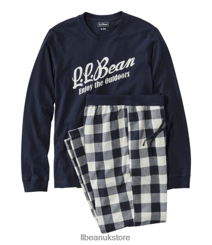 Clothing L.L.Bean Camp PJ Set Classic Navy/Enjoy the Outdoors Men 0VRR664927