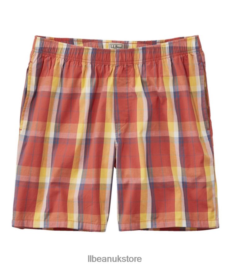 Clothing L.L.Bean Comfort Stretch Woven Sleep Shorts Orange Spice Men 0VRR665826